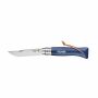 Opinel Colorama No 08 zakmes in een  riemetui - blauw