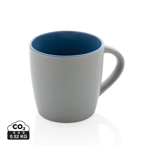 Keramische mok met gekleurde binnenkant 300 ml, blauw, grijs Keramische mok met gekleurde binnenkant 300 ml, blauw, grijs