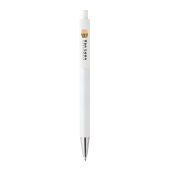 Amisk RCS-gecertificeerde pen van gerecycled aluminium, wit