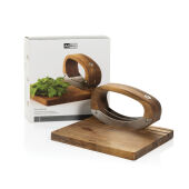 AdHoc RoccaVerde hakmes met snijplank, bruin