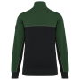 Ecologische uniseks sweater met ritskraag Black / Forest Green XL Ecologische uniseks sweater met ritskraag Black / Forest Green XL