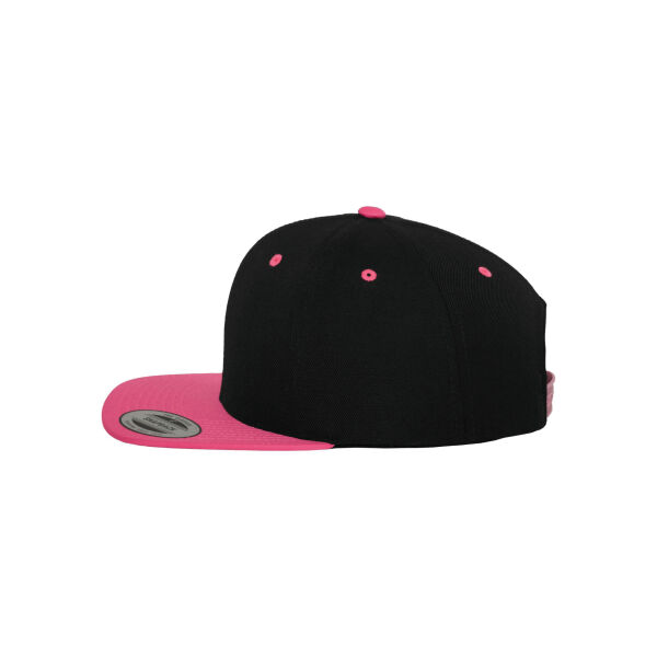 Zweifarbige Classic Snapback Cap BLACK / Neon Pink One Size