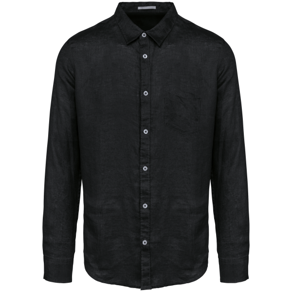 Chemise en lin homme Black XS Chemise en lin homme Black XS