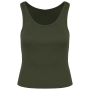 Ecologische geribde damestop Organic Khaki L