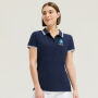 PASADENA WOMEN - PASADENA dames polo 200g - XXL - Franse Marine/wit