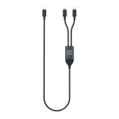 Terra 100W RCS Dual USB-C oplaadkabel, zwart, grijs