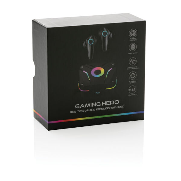 RGB gaming oordoppen met ENC, zwart RGB gaming oordoppen met ENC, zwart