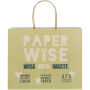 Papieren tas 150 g/m2 gemaakt van landbouwafval met gedraaide handgrepen - groot - Gebroken wit