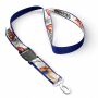 Afneembare polyester keycord met gesublimeerde satijnen overlay
