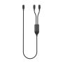 Terra 100W RCS Dual USB-C oplaadkabel, zwart, grijs