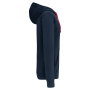 Herensweater met rits en capuchon in contrasterende kleur Navy / Red XS