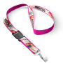 Afneembare polyester keycord met gesublimeerde satijnen overlay