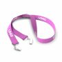 Polyester Pantone-gematchte zeefdruk keycord met 2 clips