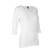 Stretch T-shirt | ¾ sleeved | women - White, S
