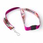 Polyester keycord met gesublimeerde satijnen overlay