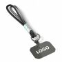 Sleutelhanger & telefoonhouder met koord met leren uiteinde.