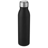 Harper 700 ml roestvrijstalen drinkfles met metalen lus - Zwart