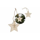 Houten kerstornament ster - Natuur