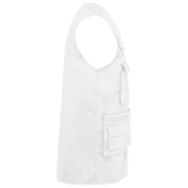 Gevoerde uniseks gilet van polykatoen multizakken White 5XL