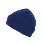 Gerecyclede muts met gebreide omslag Royal Blue One Size