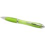 Nash balpen van  RCS gerecycled plastic met gekleurde behuizing en grip (blauwe inkt) - Lime