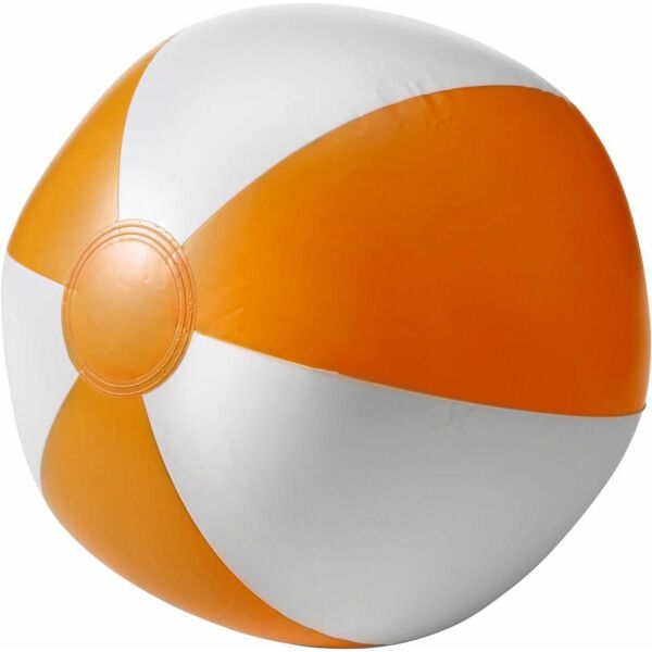 PVC oranje-witte strandbal Lola. Diameter 25 cm 