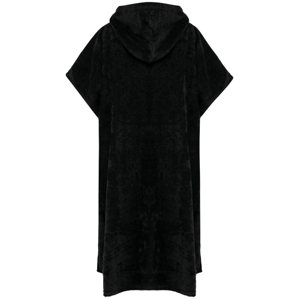 Uniseks poncho met capuchon van badstof Black S/M Uniseks poncho met capuchon van badstof Black S/M