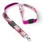 Afneembare polyester keycord met gesublimeerde satijnen overlay
