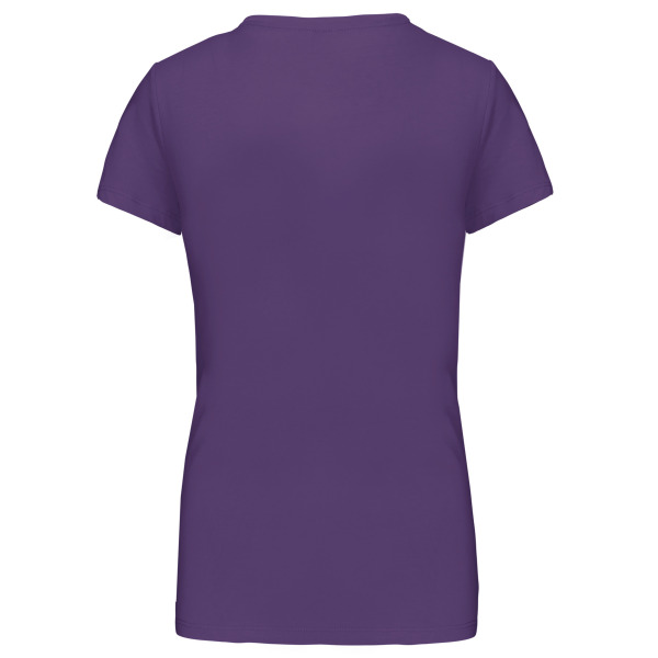 Dames T-shirt V-hals Korte Mouwen Purple L