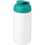 Baseline® Plus grip 500 ml sportfles met flipcapdeksel - Wit/Aqua