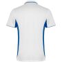 Montmelo unisex sportpolo met korte mouwen - Wit/Koningsblauw - S