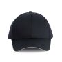 Contrasterende sandwichpet 6 panelen Oeko-Tex navy/silver one size
