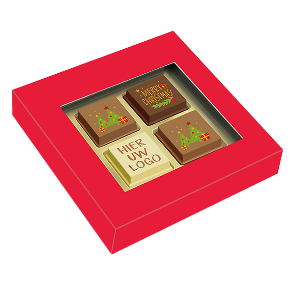 Doosje KERST logopralines -  4 stuks