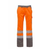 fluorescent orange/steel grey
