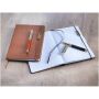 Legato set met A5 notitieboek en rollerbalpen (blauwe inkt) - Bruin