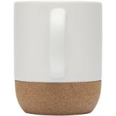 Billie 300 ml mok van keramiek met kurkdetails en matte afwerking - Wit