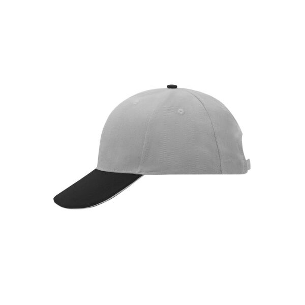6 Panel Sandwich Cap light grey/black/light grey one size 6 Panel Sandwich Cap light grey/black/light grey one size