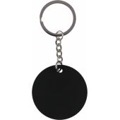 Recyclede roestvrijstalen ronde sleutelhanger Risa zwart