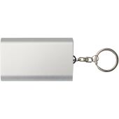 Arcturus powerbank van 2000 mAh van gerecycled aluminium met sleutelhanger - Zilver