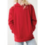 IQONIQ Yengo kids recycled katoen hoodie met steekzakken, rood (910)