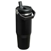 Stanley IceFlow™ 2.0 890 ml geïsoleerde roestvrijstalen beker met uitklapbaar rietje - Zwart