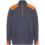 Maverick 280 g/m2 herentrui met halve rits - Lood/Oranje - S