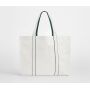 COURTSIDE LARGE TOTE, SOFT WHITE/BOTTLE GREEN, One size, WESTFORD MILL