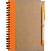 Notitieboek Stella | Gerecycled karton | Gelinieerd | Balpen oranje