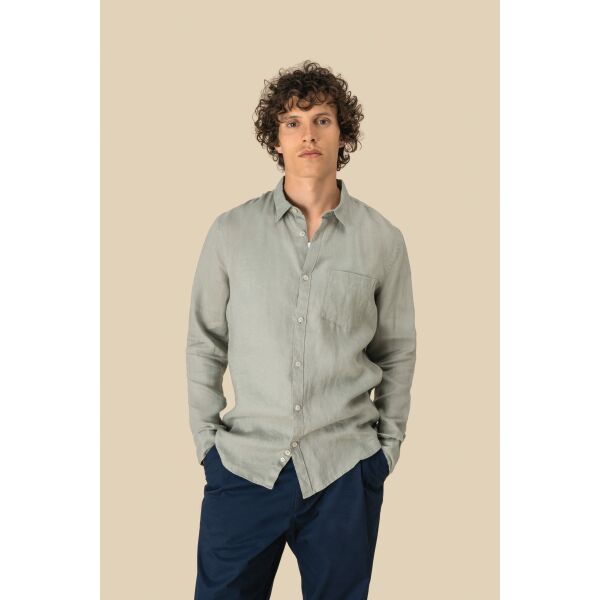 Chemise en lin homme Jade Green M Chemise en lin homme Jade Green M