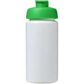 Baseline® Plus grip 500 ml sportfles met flipcapdeksel - Wit/Groen Baseline® Plus grip 500 ml sportfles met flipcapdeksel - Wit/Groen