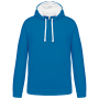 Sweater met contrasterende capuchon Tropical Blue / White XXL