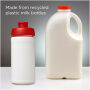 Baseline 500 ml gerecyclede drinkfles met klapdeksel - Wit/Rood