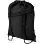 Oriole RPET-tas met trekkoord en voorvak met ritssluiting, 5 liter - Zwart