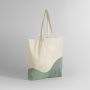 Organic reistas met wervelprint Natural / Dusty Green One Size